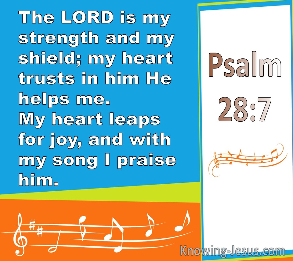 Psalm 28:7 The Lord Is My StrengthAnd My Shield (blue) 